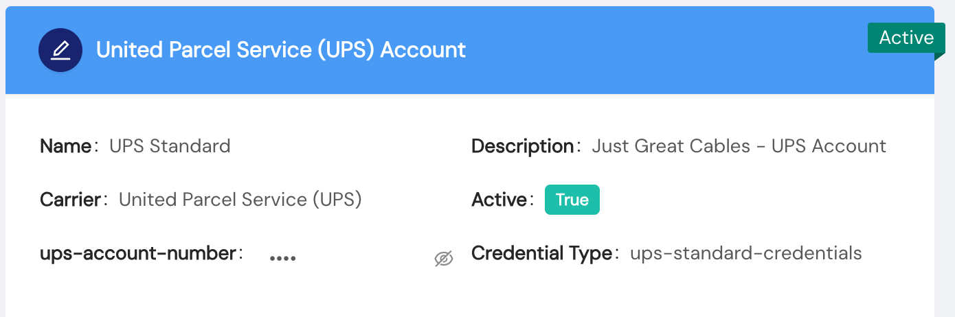 UPS Rates Configuration